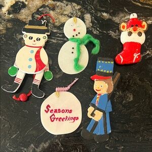 Festive Vintage Handmade Christmas Ornaments Set